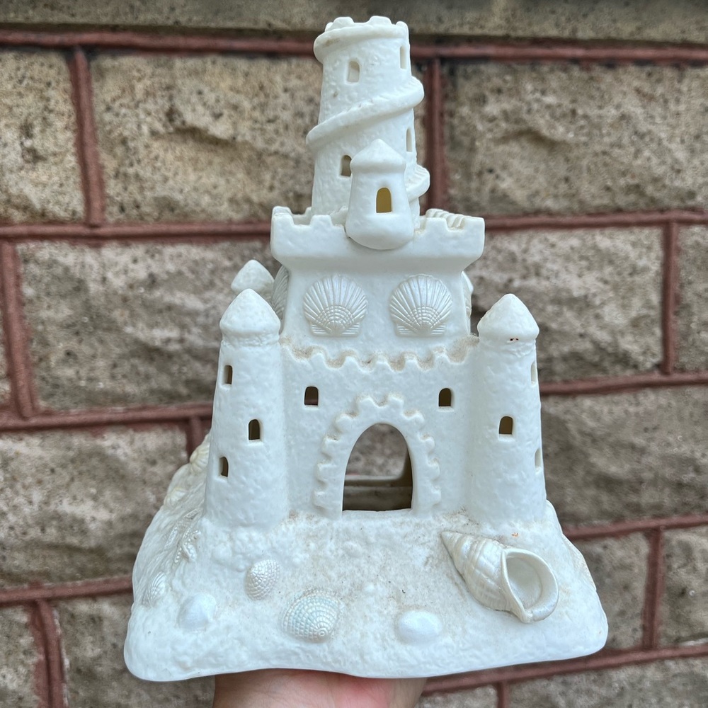 Partylite bisque porcelain sandcastle candle holder or tea lights